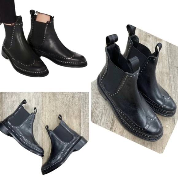 NWT Rag & Bone Benson Black Studded Leather Boots 11 - Picture 8 of 11